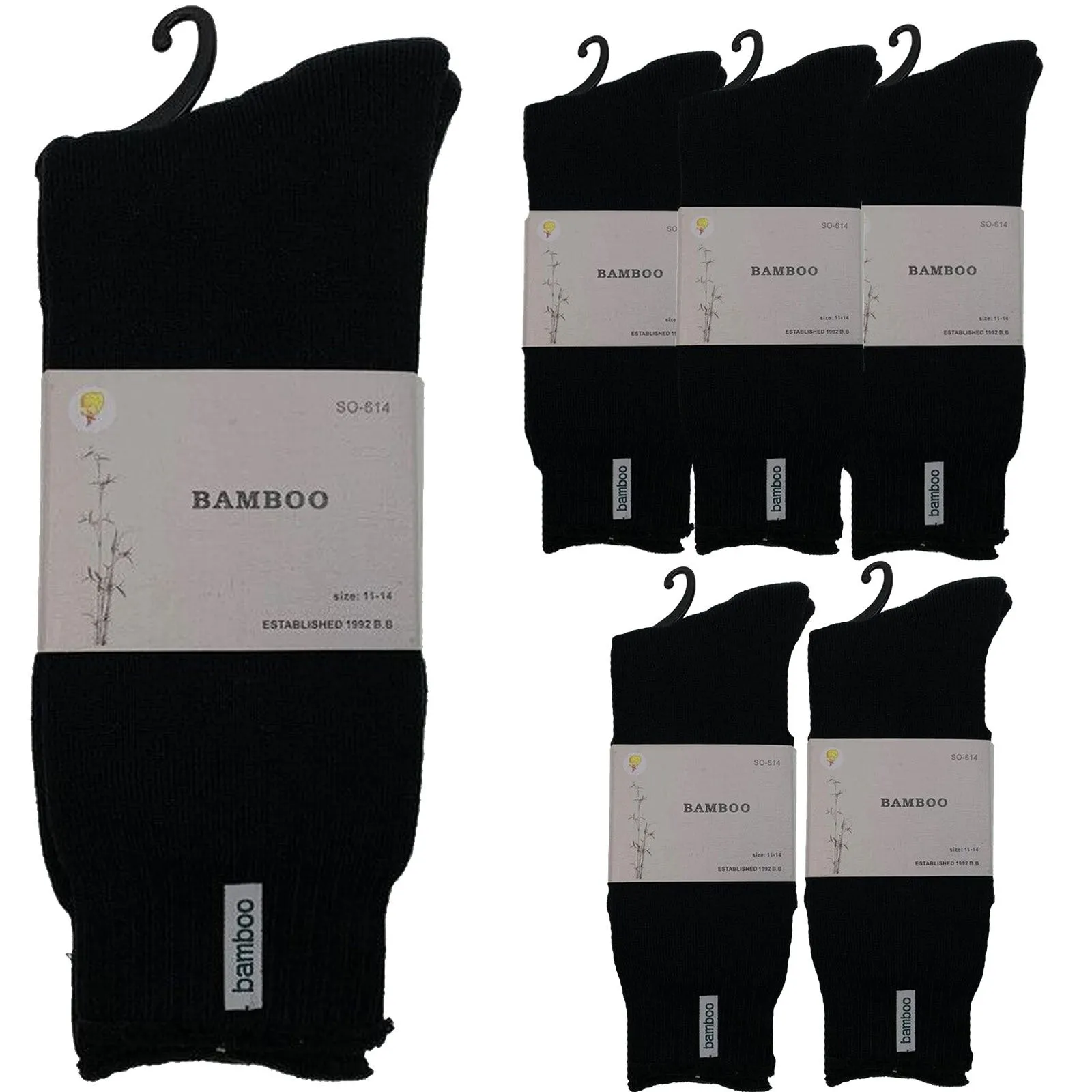 6 Pairs PREMIUM BAMBOO SOCKS Mens Heavy Duty Thick Work Socks BULK Cushion