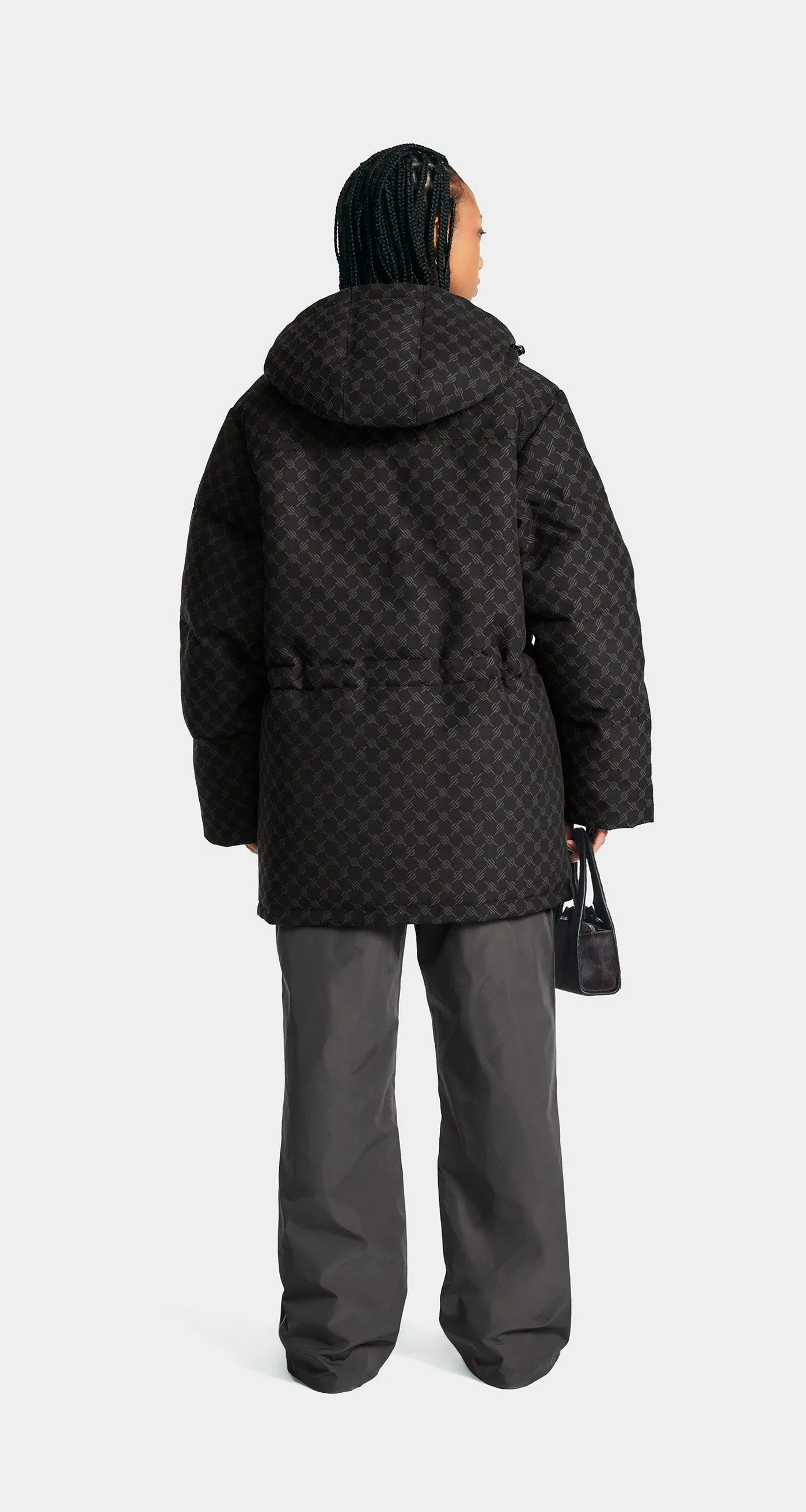 Black Oba Cotton Monogram Puffer