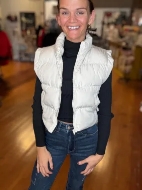 Bridget Crop Vest - ECRU (light creamy )