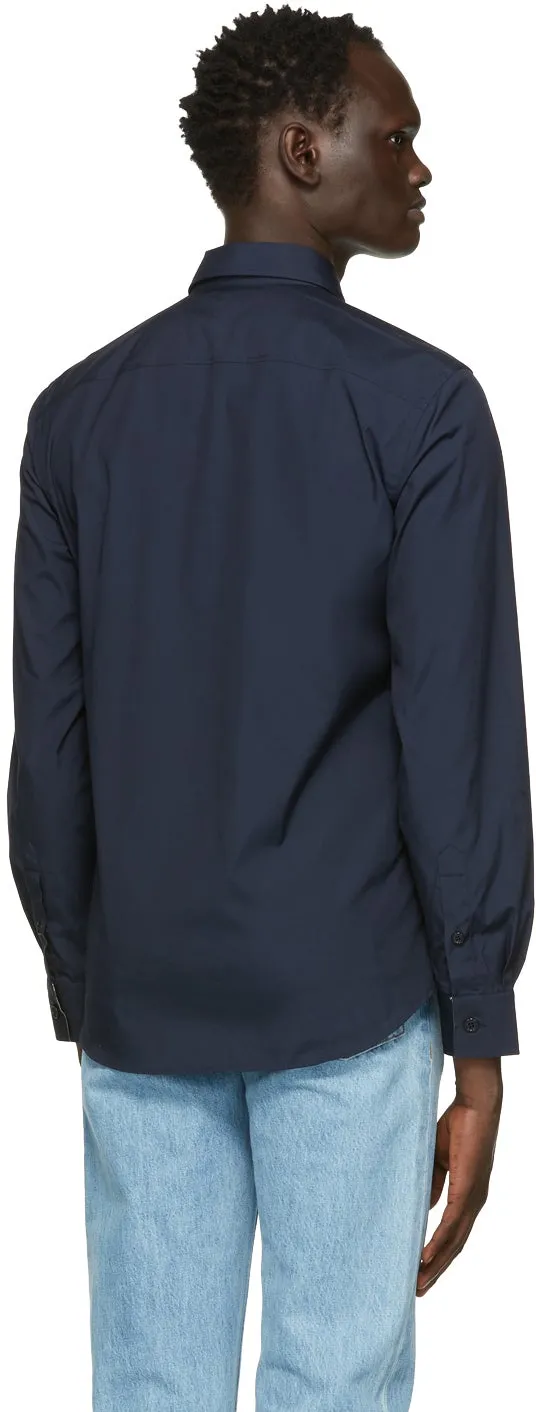 Burberry Navy Monogram Motif Slim Fit Shirt