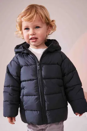 Charcoal Grey Shower Resistant Padded Puffer Coat
