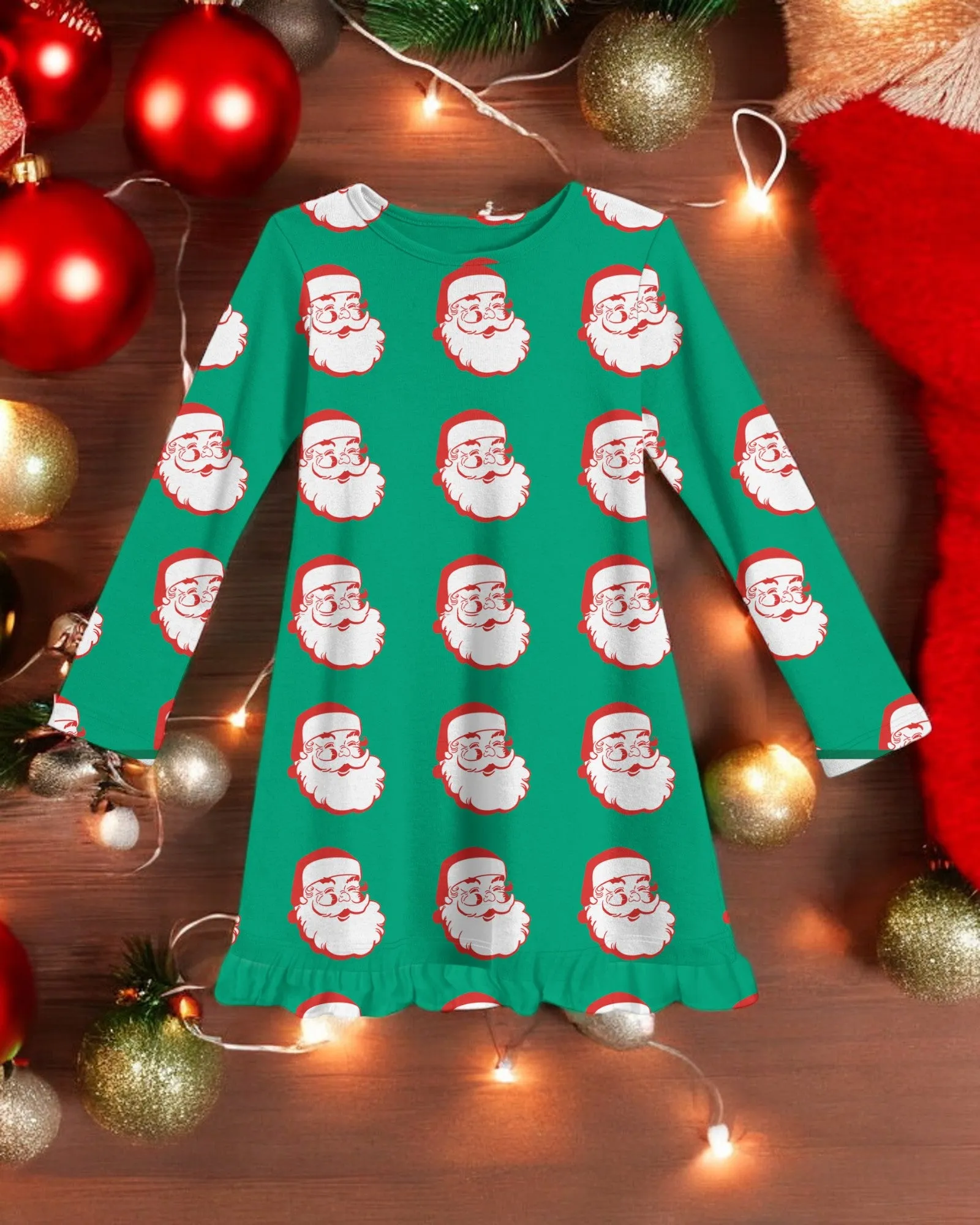Father Christmas (Green) | Bamboo Ruffle Gown