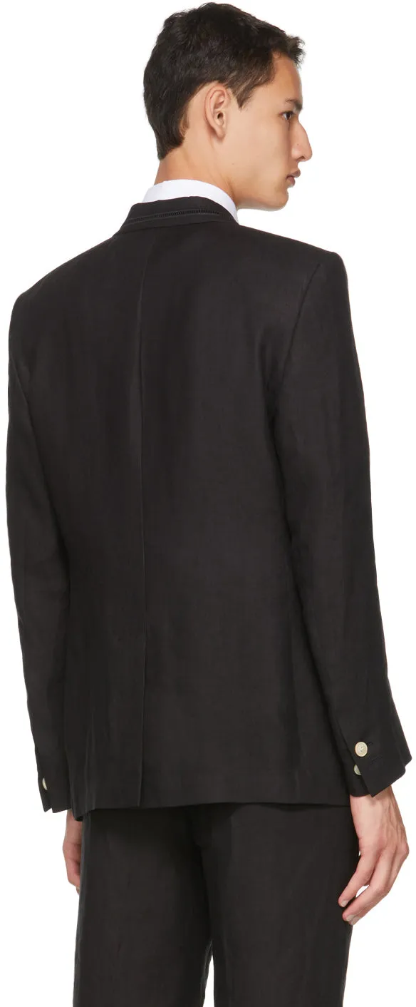 Fendi Black Hemp Double-Breasted Blazer