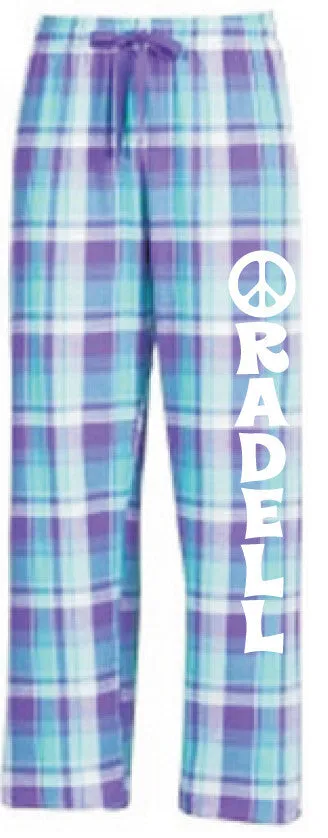 Flannel Pants <br>BEJEWELED PLAID with WHITE INK