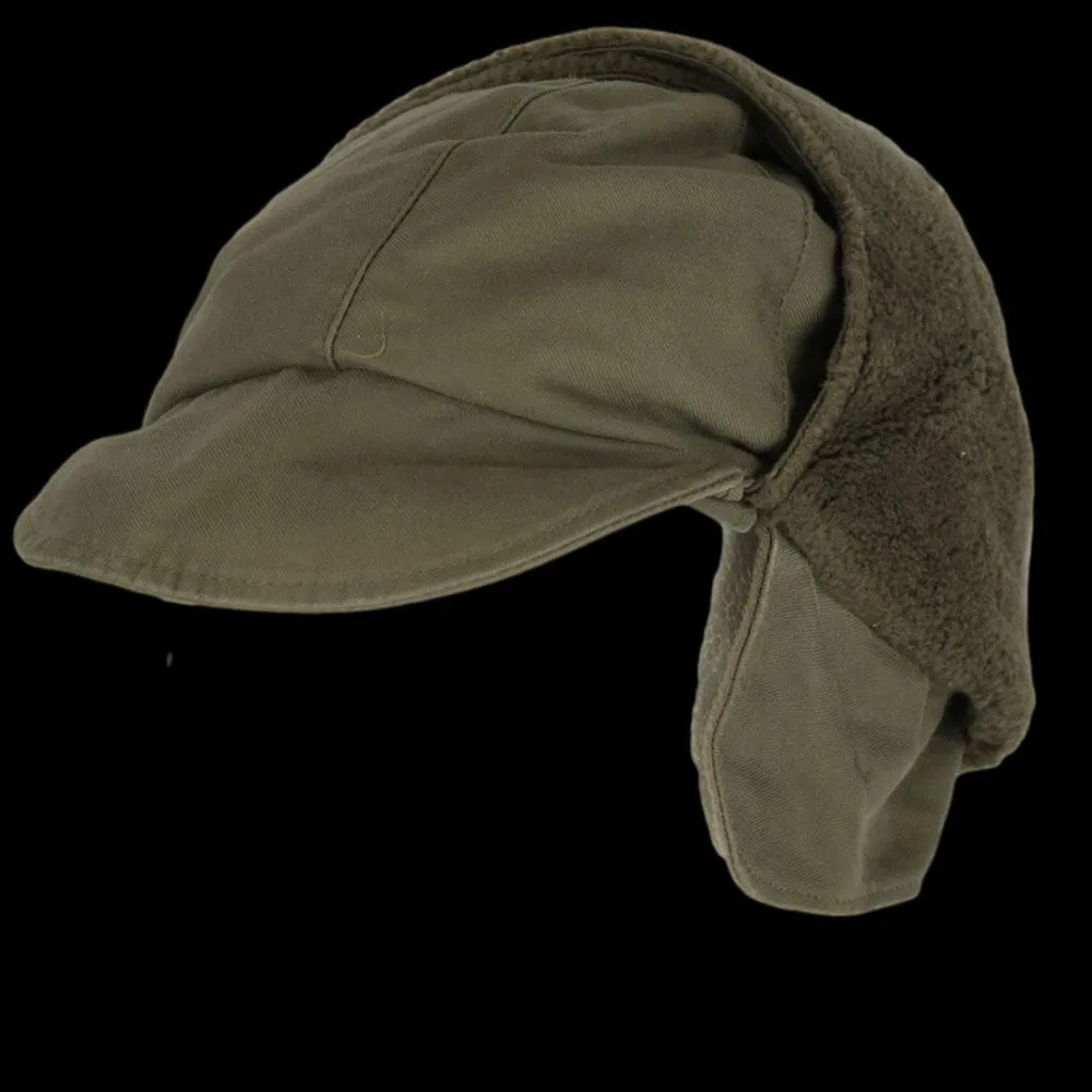 GERMAN MILITARY ARMY OD GREEN COLD WEATHER WINTER CAP/HAT EAR FLAPS SIZE 64 XXL