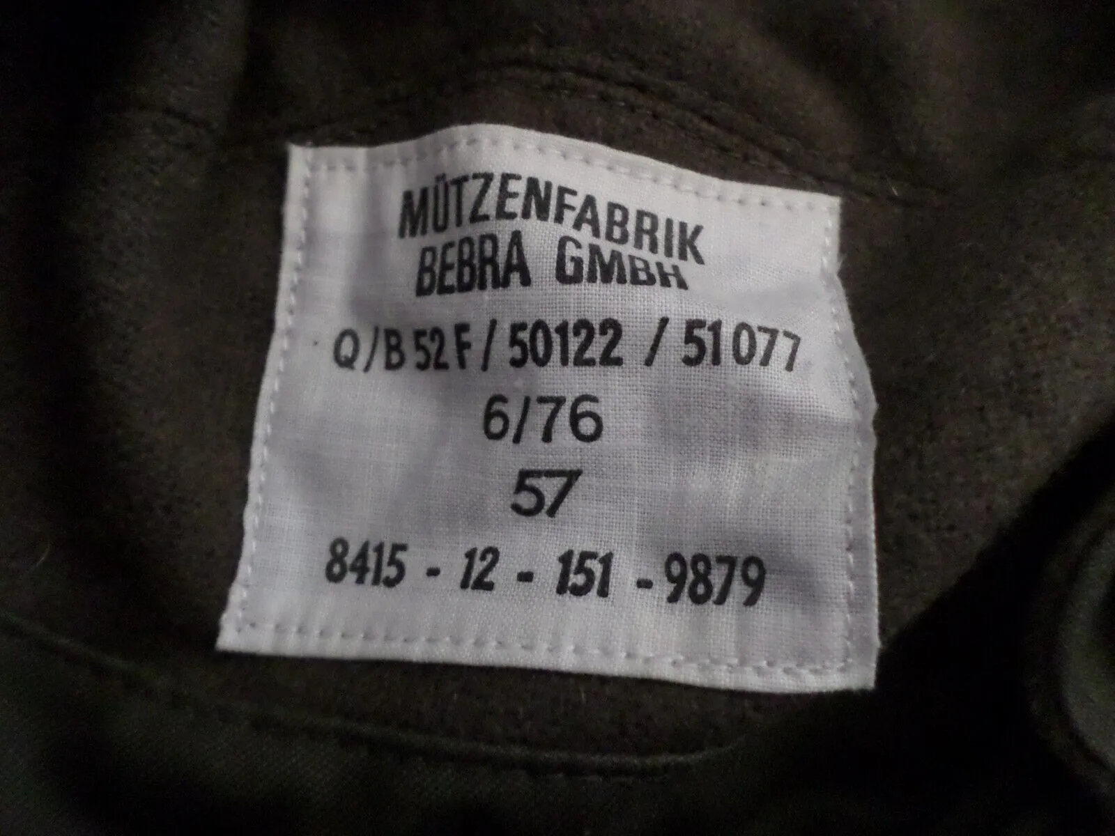 GERMAN MILITARY ARMY OD GREEN COLD WEATHER WINTER CAP/HAT EAR FLAPS SIZE SMALL