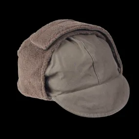 GERMAN MILITARY ARMY OD GREEN COLD WEATHER WINTER CAP/HAT EAR FLAPS SIZE SMALL