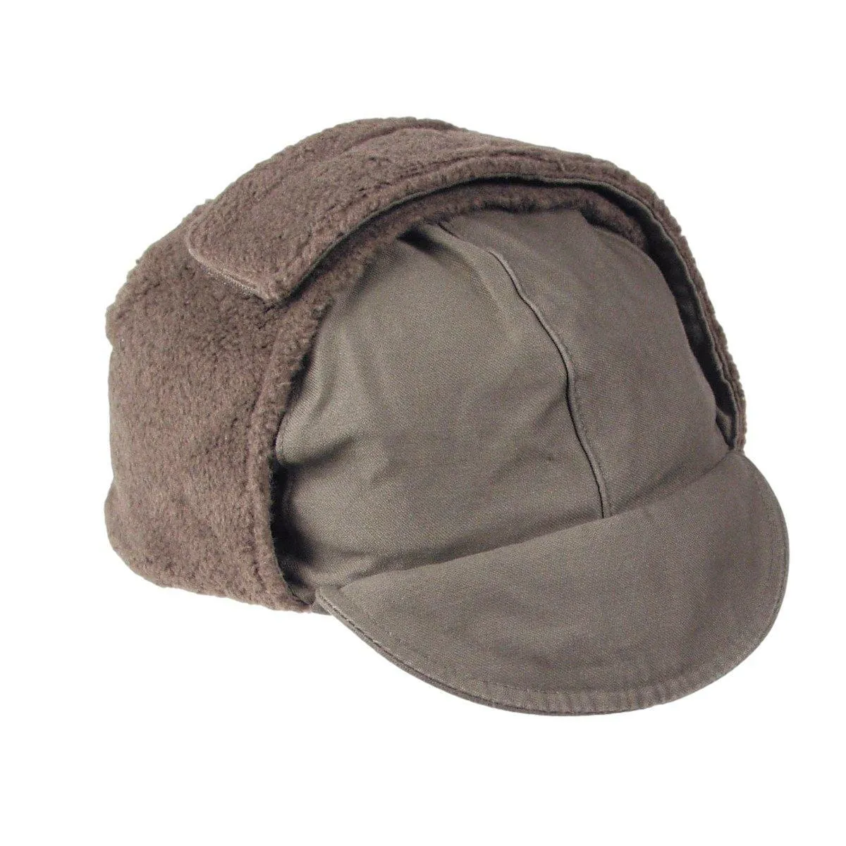 GERMAN MILITARY ARMY OD GREEN COLD WEATHER WINTER CAP/HAT EAR FLAPS SIZE SMALL