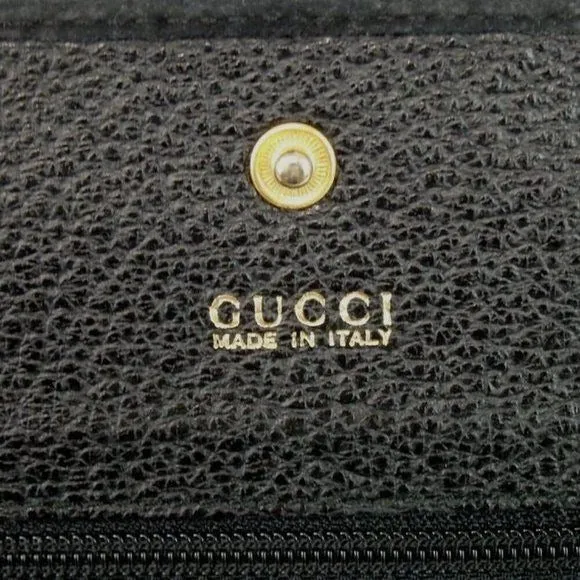 GUCCI Black Leather Suede w Bamboo Belt Loop Bag