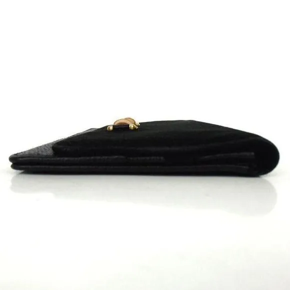 GUCCI Black Leather Suede w Bamboo Belt Loop Bag