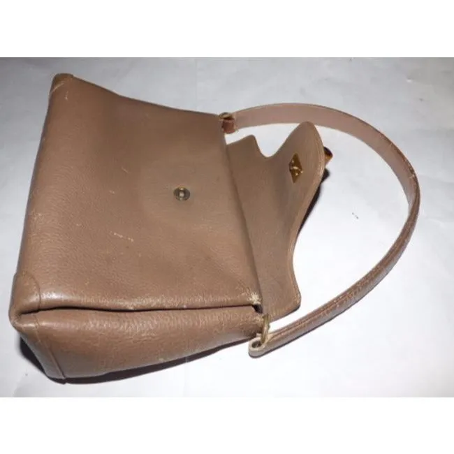 Gucci Daily Top Handle W Bamboo Clasp Brown Leather Shoulder Bag