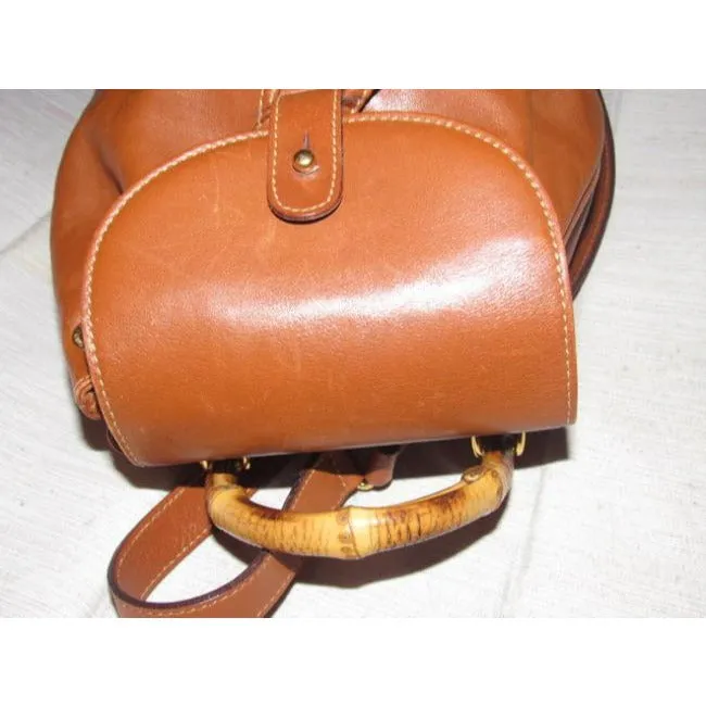 Gucci Vintage Pursesdesigner Purses Caramel Brown Leather Backpack