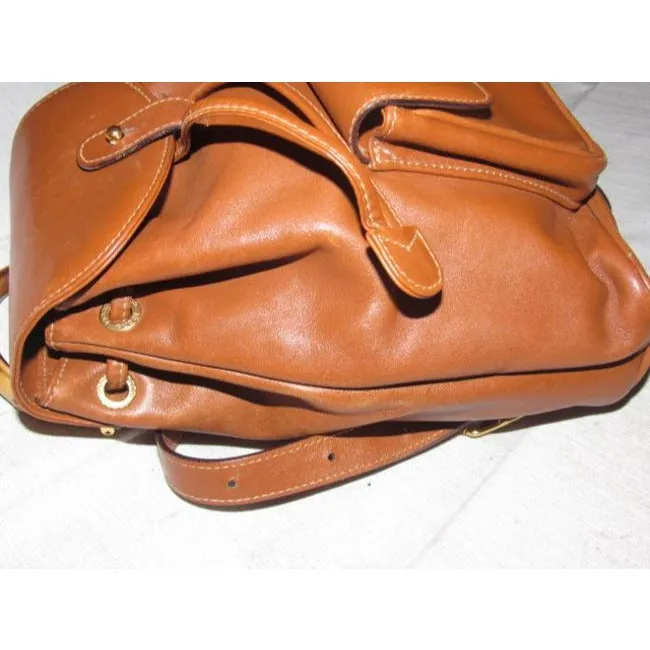 Gucci Vintage Pursesdesigner Purses Caramel Brown Leather Backpack