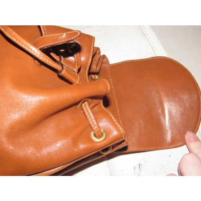 Gucci Vintage Pursesdesigner Purses Caramel Brown Leather Backpack