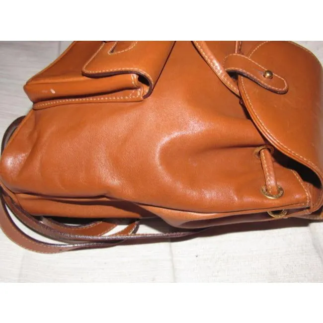 Gucci Vintage Pursesdesigner Purses Caramel Brown Leather Backpack