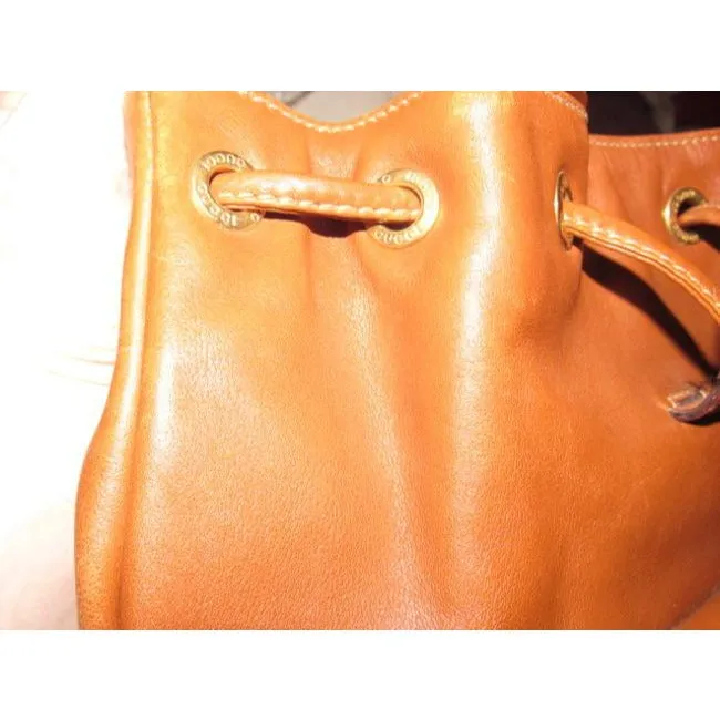 Gucci Vintage Pursesdesigner Purses Caramel Brown Leather Backpack