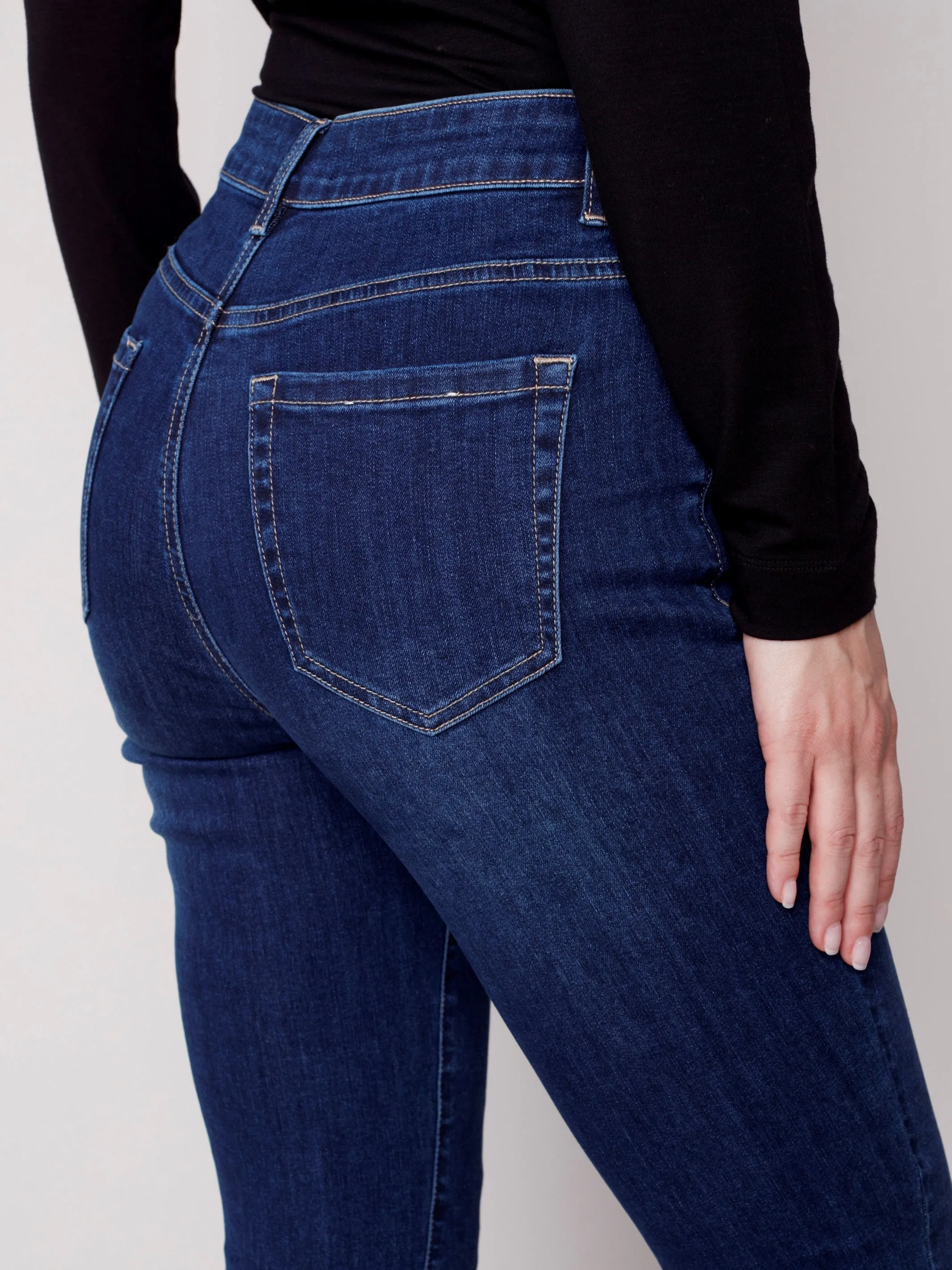 Jeans with Folded Hem - Indigo