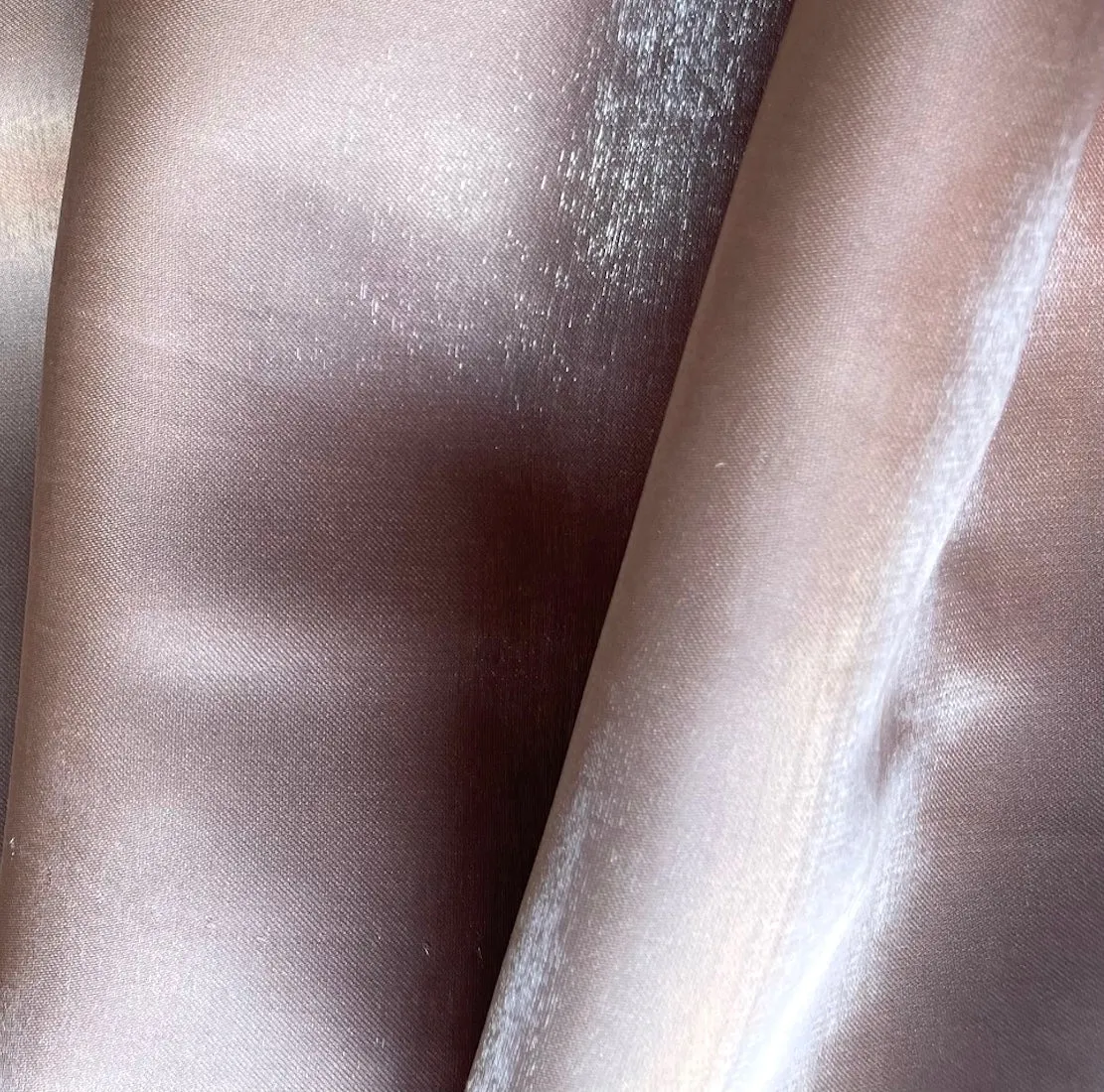 Metallic Ballet Pink Crisp Polyester Satin Mikado (Made in Korea)