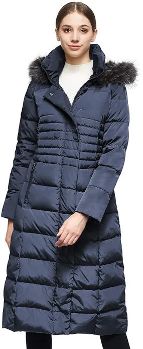 Orolay Women  Down puffer jacket with Hood Fur Long Puffer Coat