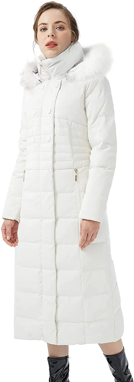Orolay Women  Down puffer jacket with Hood Fur Long Puffer Coat