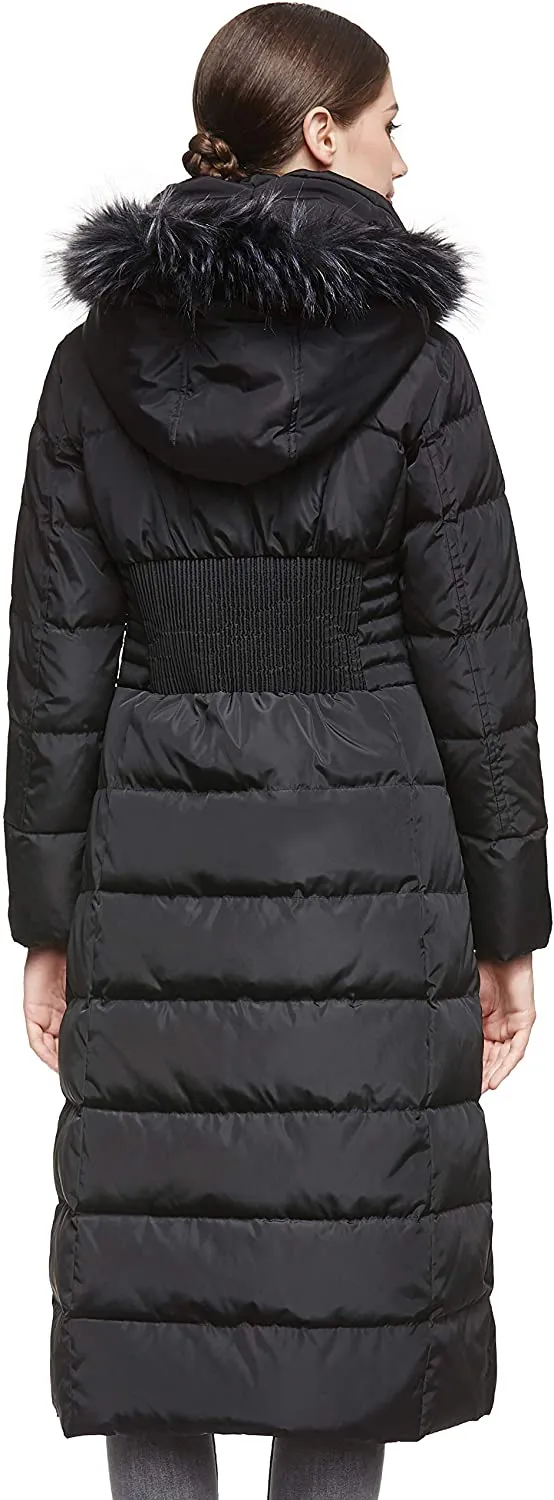 Orolay Women  Down puffer jacket with Hood Fur Long Puffer Coat