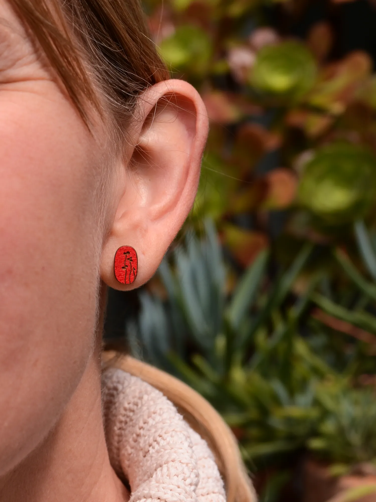 Oval Floral Studs
