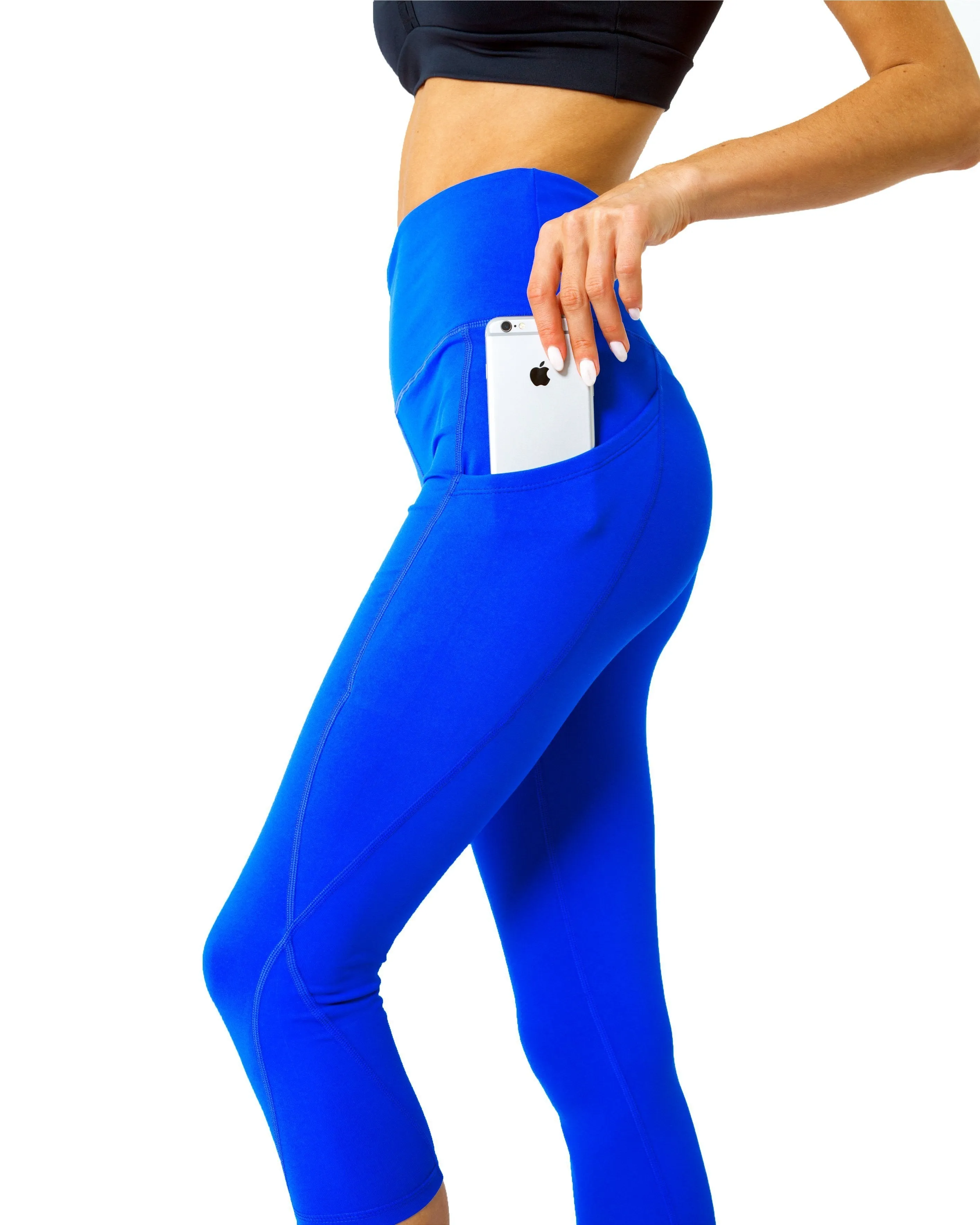 Sky Blue High Waisted Capri Leggings