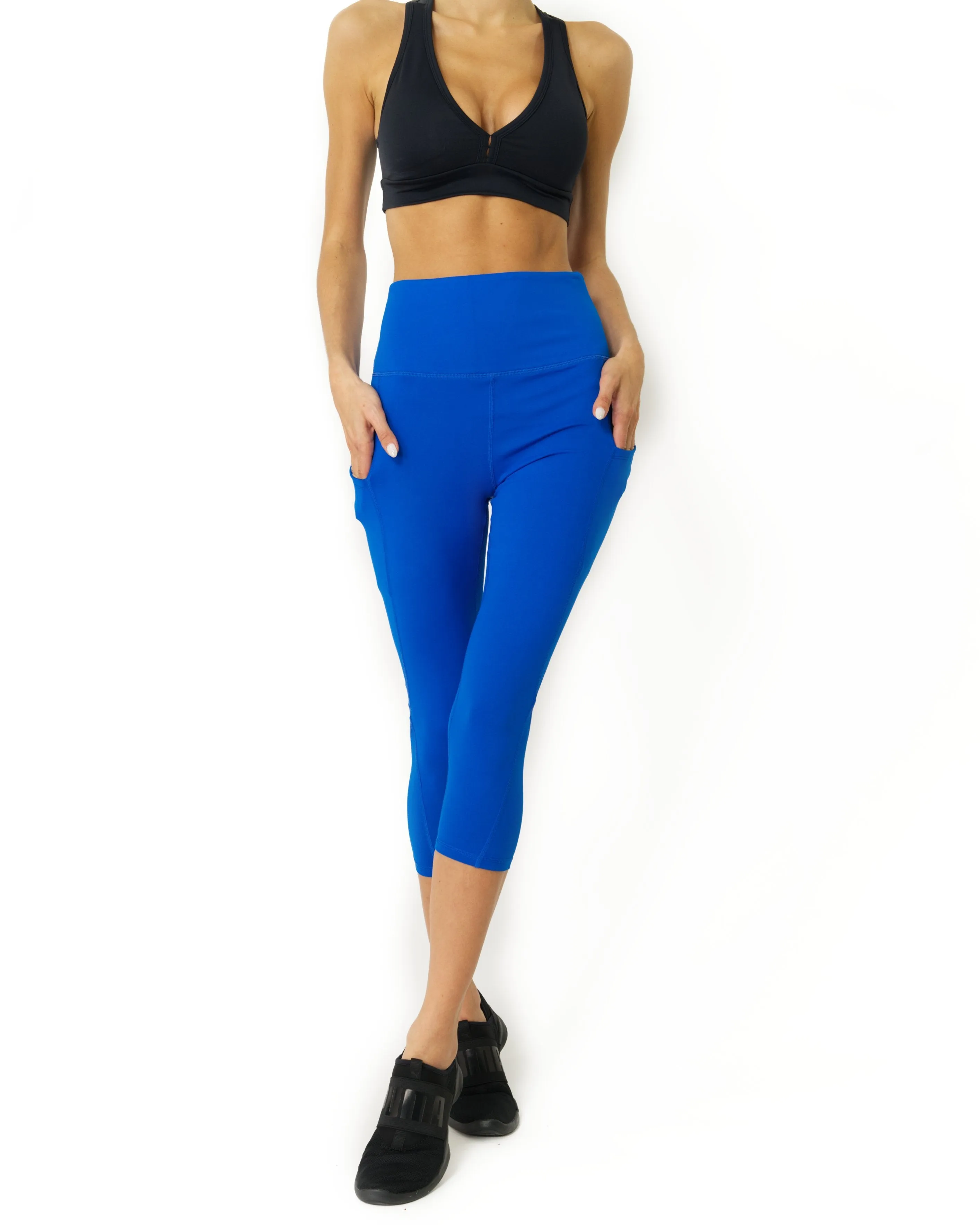 Sky Blue High Waisted Capri Leggings