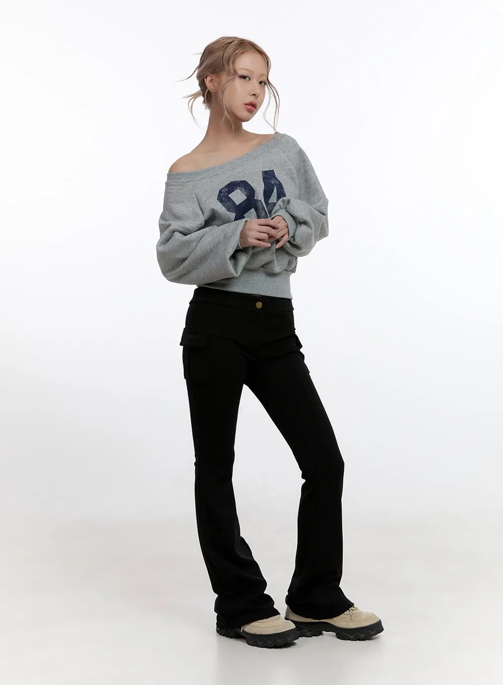 Slim Fit Low Waist Cargo Pocketed Pants CN425