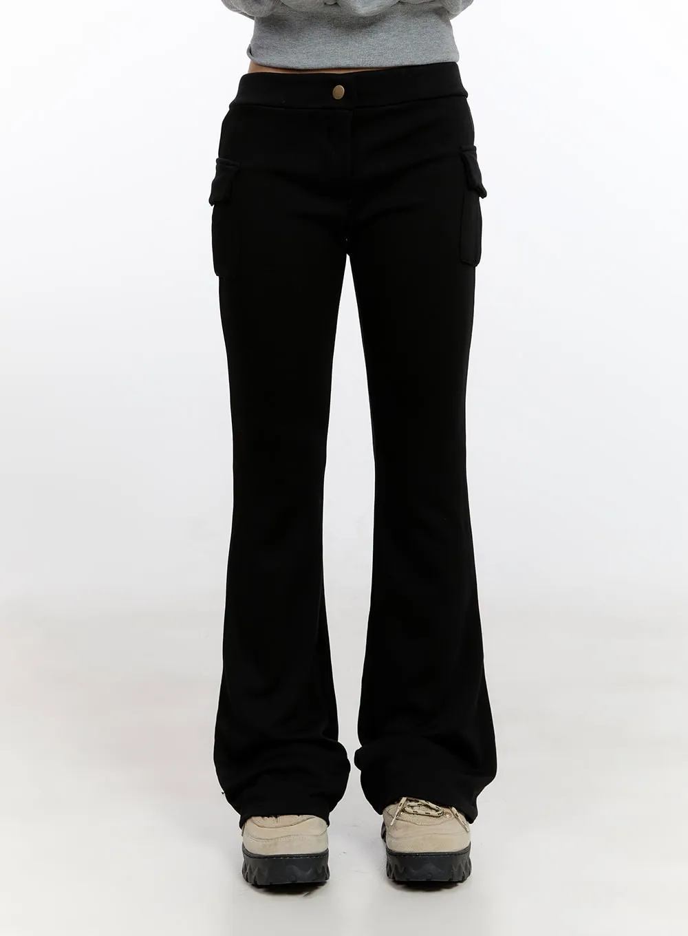 Slim Fit Low Waist Cargo Pocketed Pants CN425