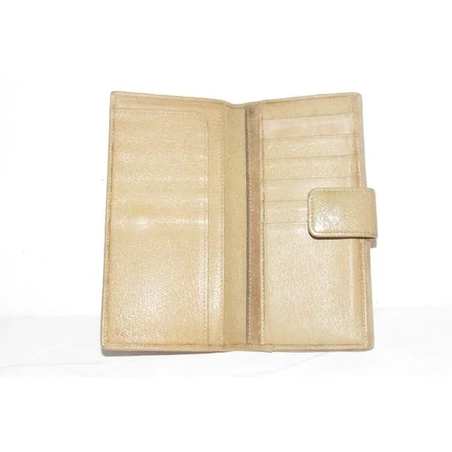Vintage, Gucci, brown suede and leather, XL wallet with interior compartments, a bamboo and gold horse bit accent on the front