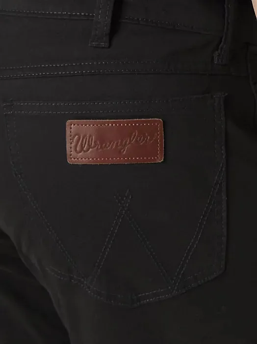 Wrangler Retro Men's Slim Fit Straight Twill Pant in Black