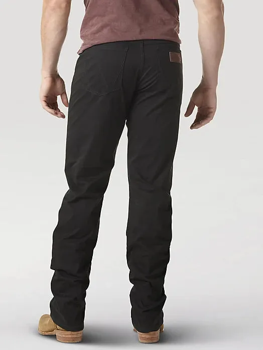 Wrangler Retro Men's Slim Fit Straight Twill Pant in Black